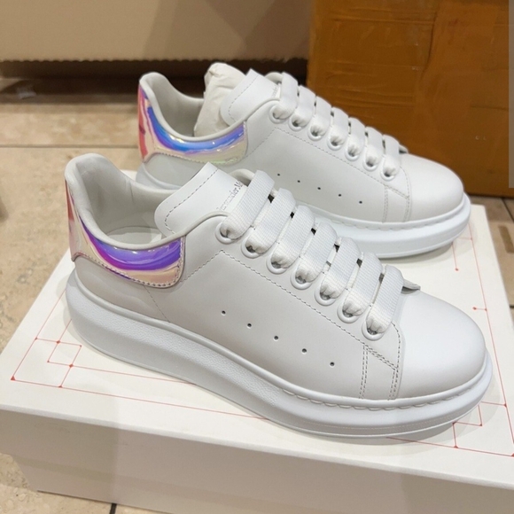 Alexander McQueen Shoes - *NEW* Alexander McQueen White and Iridescent Sneakers